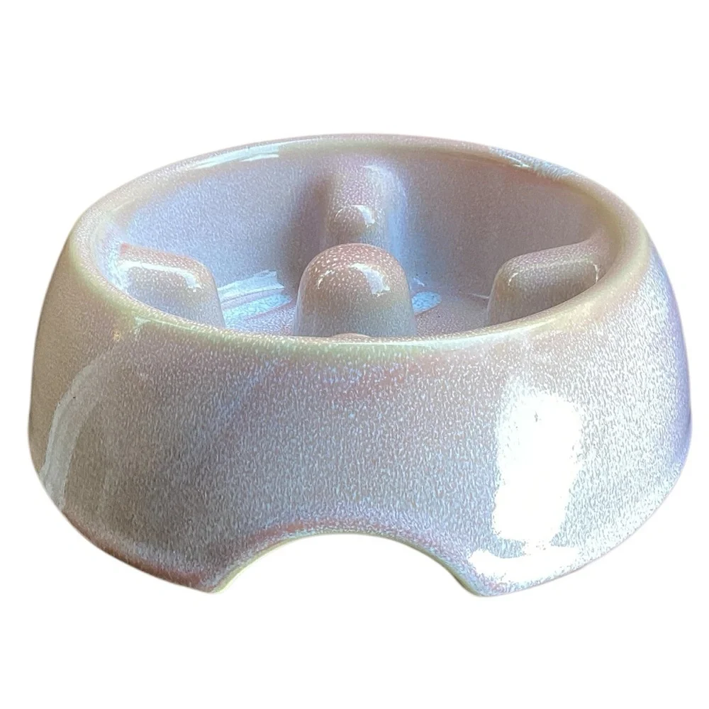 Ceramic dishware dog bowl by motel a miio baby pink RARE